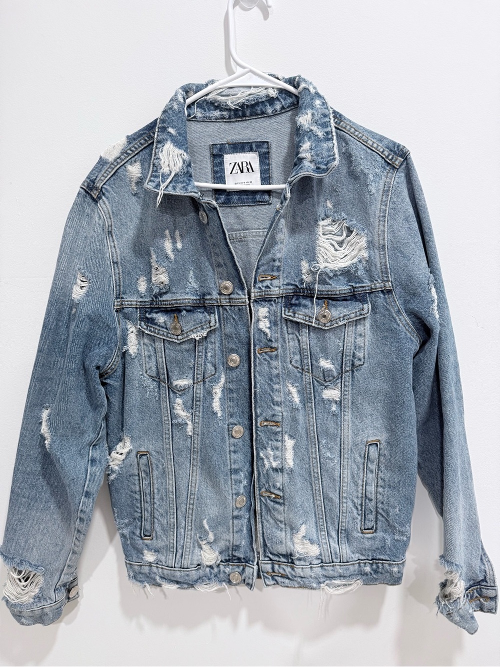 ZARA Light Blue Distressed Kids Denim Jacket